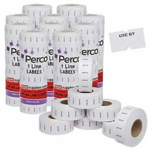 Perco Use by 1 Line Labels - 10 Sleeve 80000 use by Labels for Perco 1 Line D...