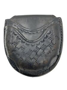 Vintage Don Hume Hand Cuff Pouch Black Leather Open Top C305 Miami Oklahoma USA