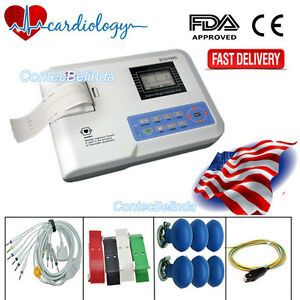 Digital One Channel 12 lead ECG Machine EKG Electrocardiograph US CONTEC CE FDA
