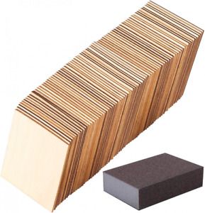 Ruisita 80 Pieces 4 x 4 Inch Square Unfinished Blank Wood with 1 Pack...