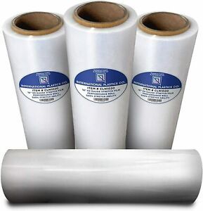4 Pack Clear 18&#034; Stretch Film Wrap 1200ft 500% Stretch Cling Durable Adhering