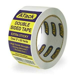 Extra Sticky Clear Double-Sided Tape, Removable, 2-Inch x 20-Yards - Wall