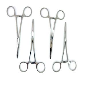 (Qty-4) Providence Hospital Forceps, Straight, Mirror-Finish 5&#034; - Lot of 4
