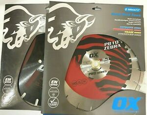 lot of 2 - 12 DIAMOND BLADE PA10  &amp; PB10 ZEBRA ABRASIVE, CONCRETE &amp; ASPHALT