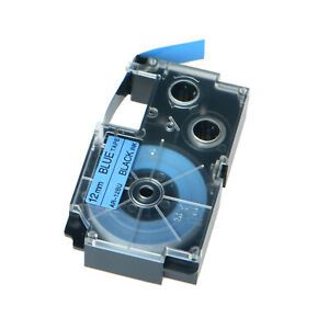 Compatible with Casio XR-12BU Black on Blue Label Tape for EZ KL-60 12MM 4PK