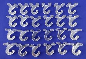 50 Qty. Clear Hinged Ceiling Tile Grid Track Hook Clip Retail Store Supply