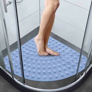 54x54 Cm Corner Hotels Suction Cup Toilet PVC Shower Mat Sector Shape Anti-slip