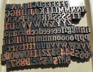 LETTERPRESS WOOD TYPE  6 LINE 1”  LETTERS 155 PIECES