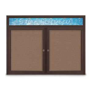 UNITED VISUAL PRODUCTS UV431H-BRONZE-PUMICE Corkboard,Pumice/ Bronze,48&#034; x 36&#034;