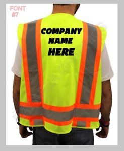 CUSTOM PRINTED HIGH-VISIBILITY VEST YELLOW BLACK DESIGN YOUR COMPANY HERE M-XL