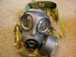 British Army Avon S10 Respirator + Filter. Size 3. With DPM Bag