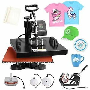 Pro 5 in 1 Heat Press Machine 15x15 inch 360 Degree Swing Away Digital T-shirt