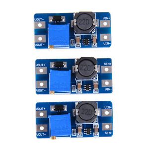 3Pcs dc-dc 5v/9v/12v/28v boost converter adjustable step up power supply mod I