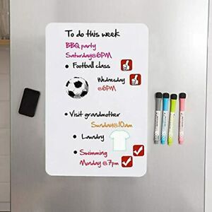 Hivillexun Magnetic Dry Erase White Board Sheet for Fridge Stain Resistant Tech