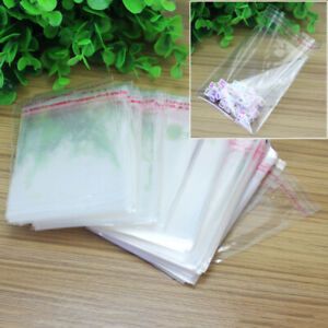 400 Pcs Transparent Clear Self Adhesive Seal Plastic Bags Jewelry Packing 7x10cm