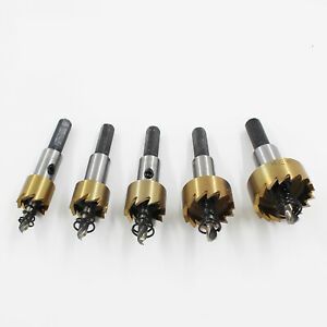 5pcs HSS Drill Bit Hole Saw Tooth Set Stainless Steel Metal Alloy Cutter 16-30mm