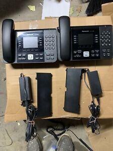 16 Panasonic KX-UTG200B Office Phone SIP 3.5&#034; Color LCD w/Power Supply &amp; Stand