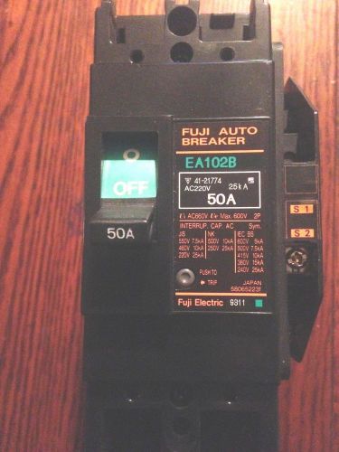 Fuji Auto Circuit Breaker EA102B 50A 50 AMP