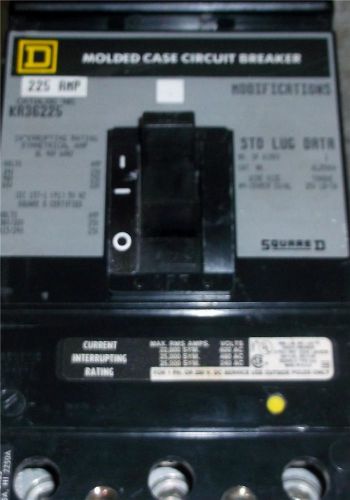 Square D KA36225 225 Amps 600 Volts I-Line Circuit Breaker