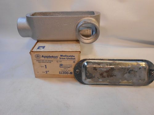 Appleton malleable iron conduit body 2&#034; ll200-m form 35 new  w/ cover and gasket for sale