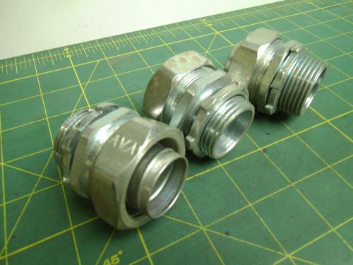 1&#034; LIQUID TIGHT STRAIGHT CONNECTORS FITTINGS (QTY 3) #57080