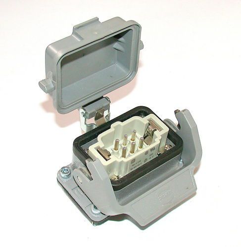 Up to 4 harting 6-pin male connector and base model han6e-m for sale
