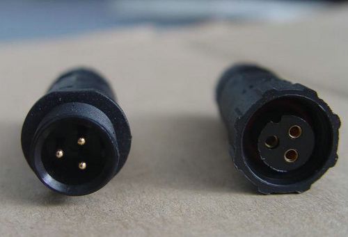 1 pairs ip68 3-pin waterproof plug male &amp; female connector socket for sale