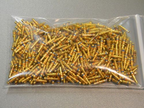GOLD PLATED CONNECTOR CRIMP PINS, LOT OF OVER 600, USED IN LARGER JUNCTION BLOCK