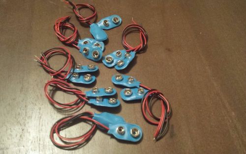 New 14x 9v battery clip holder connector blue snap soft top- 9 volts for sale