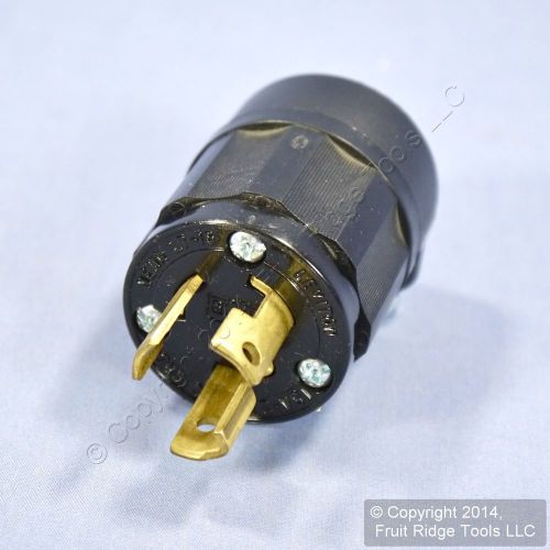 Leviton Studio All-Black Twist Turn Lock Plug NEMA L7-15P 15A 277V Bulk 4770-B