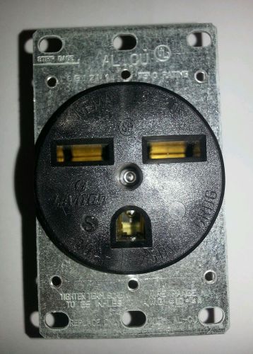 Leviton 30a flush mount power outlet 250v - black with white cover plate. new! for sale