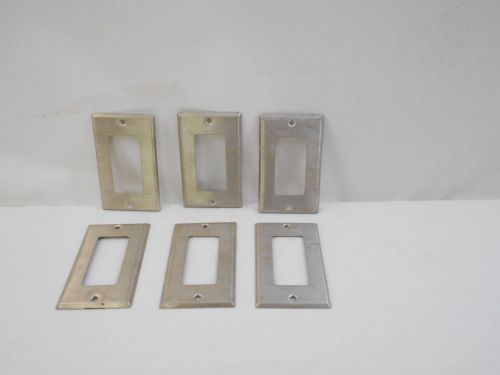 Lot of 6 1-Gang Decora Plus Device Cover Wallplates (Stainless Steel)