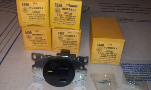 Hubbell 9360 Outlet - 3 Wire 50 Amp 125 Volts - NEW OLD STOCK - NOS