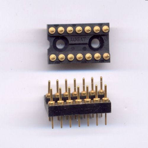 Double row header  machine pins - 14 pins gold plated - 10 pieces for sale