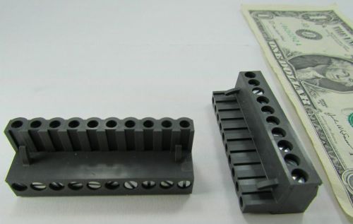 Lot 10 weco screw terminal block plugs, 10-position 120-a-111/10-333 cable ends for sale
