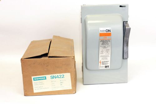 Siemens SN422  60 Amp, 240V, 4 Wire, Fusible Switch