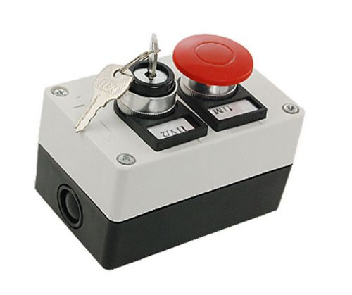 Key lock on/off switch red mushroom push button station for sale
