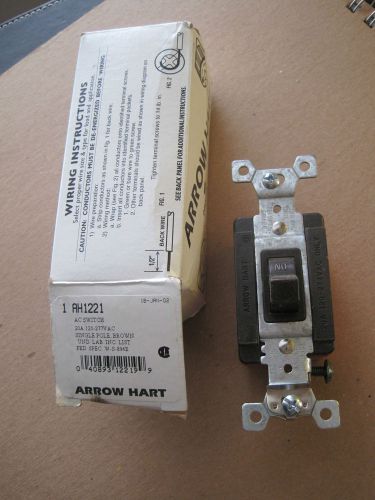 Arrow Hart AH1221 Brown AC Switch 1P 20A 120/277V Toggle Light Switch NEW