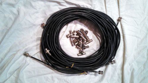 Lot of 6 belden 8259 rg-58a/u bnc pre-terminated coax cables and connectors for sale