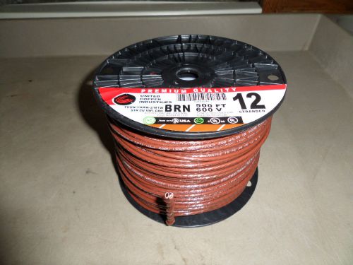 12 THHN THWN MTW stranded copper wire 500&#039; NEW Brown