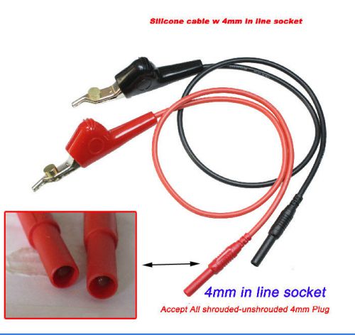 1 set 4mm banana plug to nails piercing clip cord alligator clip car cable test for sale