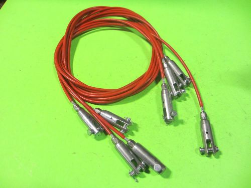 72&#034; red pvc coated cable w/ end clevis (lot of 4) for sale