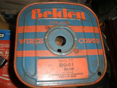 Vintage belden chicago wire spool  # 8941 2 lbs 4.1 oz red with  black stripe for sale