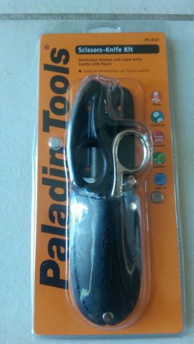 Paladin Tools Scissors-Knife Kit Splicer&#039;s Kit with Knife, Scissors and Pouch