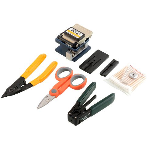 Fiber Optic FTTH Tool Kit FC-6S Cleaver Optic Stripper Optical Power Meter