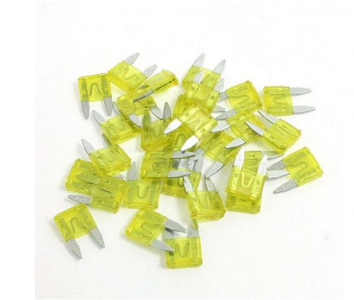 30 pcs 32v 20a 20 amp mini automotive car truck suv blade fuses yellow for sale