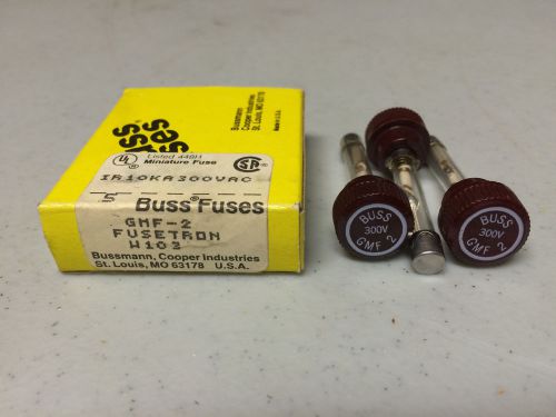 (BOX OF 3) BUSS BUSSMANN COOPER GMF 2 GMF2 DUAL ELEMENT FUSE NEW