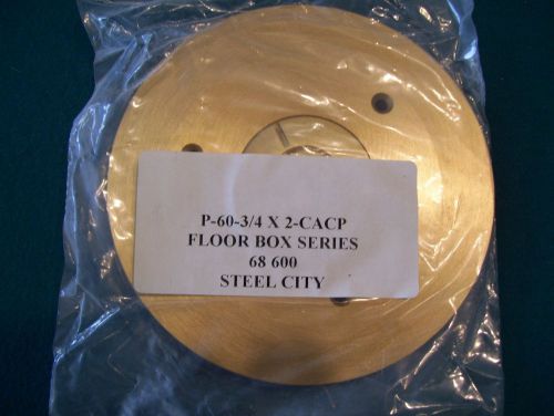 One - new - steel city t &amp; b #p60 3/4 2 cacp - brass carpet floor box plate for sale