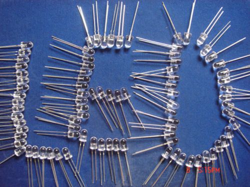 1000pcs 5mm White Leds Water Clear Round Top 2pin Superbright LED Emitting Diode