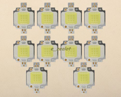 10pcs 10w white high power 800-950lm led light lamp smd chip dc9-12v for sale
